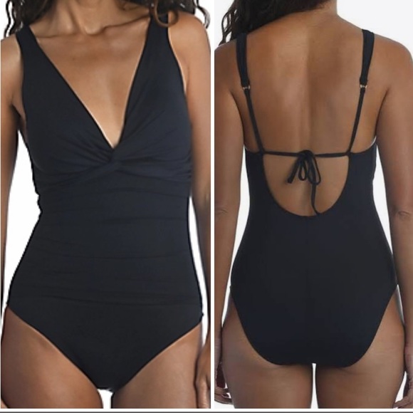 La Blanca Island Goddess Mio black one piece! NWOT - Picture 3 of 8